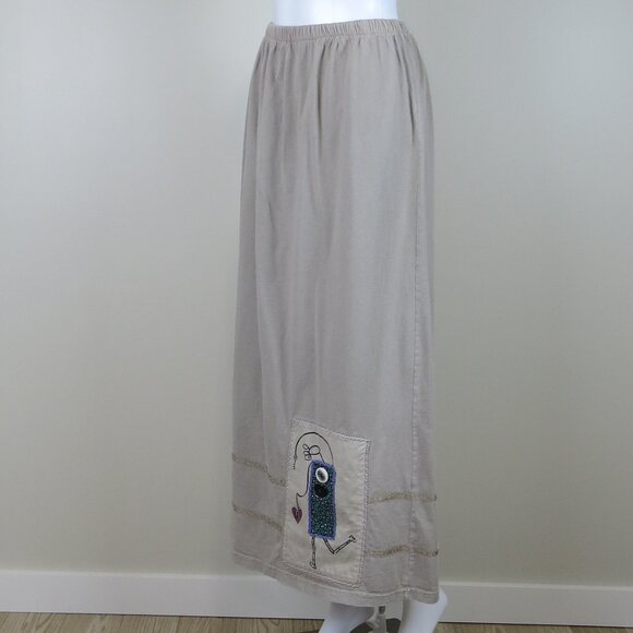 Primitive Twigs Vintage Cotton Maxi Skirt SIZE s/m Artsy, Made in USA - Picture 3 of 11